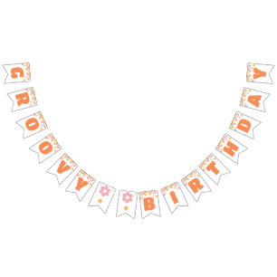 Groovy verjaardag Daisy Hippie verjaardag Vlaggetjes