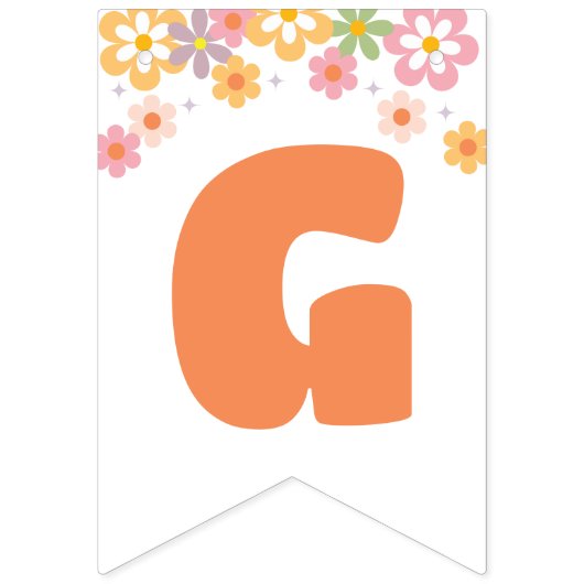 Groovy verjaardag Daisy Hippie verjaardag Vlaggetjes (Eerste vlag)