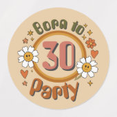 Groovy Verjaardag Eten & Drinken Labels (Design 1)