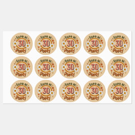 Groovy Verjaardag Eten & Drinken Labels