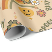 Groovy Verjaardag Retro Inpakpapier (Rol Hoek)