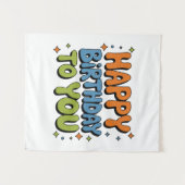 Groovy Verjaardag Wandkleed (Voorkant (horizontaal))