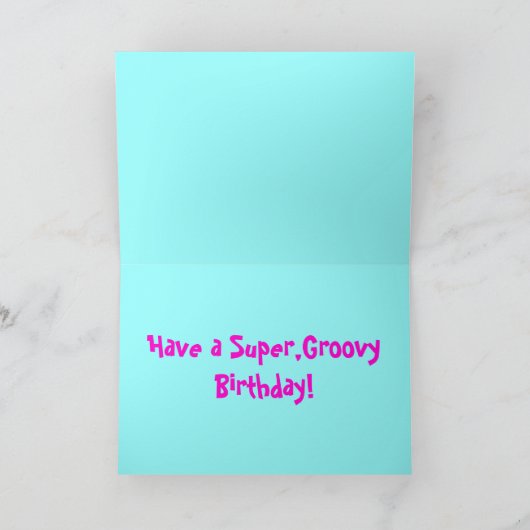 Groovy Verjaardag Wenskaart-Retro Kaart (Binnen)