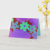 Groovy Verjaardag Wenskaart-Retro Kaart (Gele Bloem)