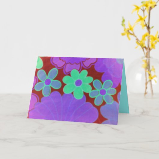 Groovy Verjaardag Wenskaart-Retro Kaart (Gele Bloem)