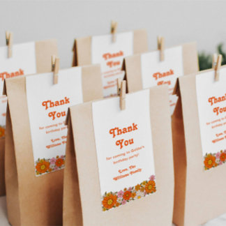 Groovy Verjaardagsfeest Bedankt Label Cadeaulabel