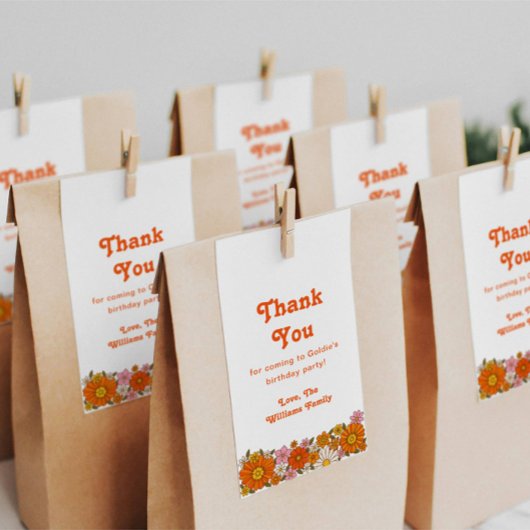 Groovy Verjaardagsfeest Bedankt Label Cadeaulabel