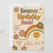 Groovy Verjaardagsfeest Uitnodiging (Voorkant)