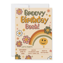 Groovy Verjaardagsfeest Uitnodiging