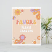 Groovy verjaardagsfeestje gunsten teken (Staand voorkant)