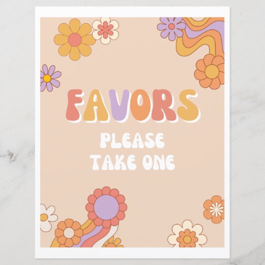 Groovy verjaardagsfeestje gunsten teken (Voorkant)