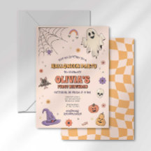 Groovy verjaardagsuitnodiging voor Halloween