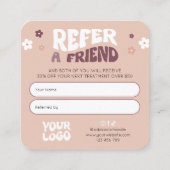 Groovy Verwijs een Vriend Trendy Retro Beauty Salo Aanbevelingskaartje (Achterkant)