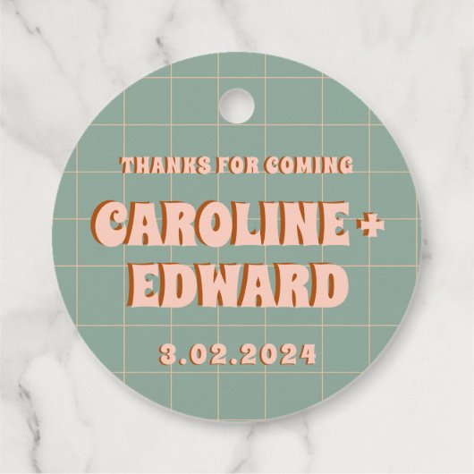 Groovy Vet Blauw Roze Rood Funky  Bedankjes Labels (Achterkant)