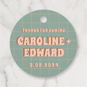 Groovy Vet Blauw Roze Rood Funky  Bedankjes Labels (Voorkant)