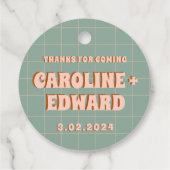 Groovy Vet Blauwe Roze Rode Funky  Bedankjes Labels (Achterkant)