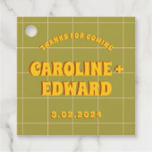 Groovy Vet Groen Geel Rood Funky  Bedankjes Labels (Voorkant)