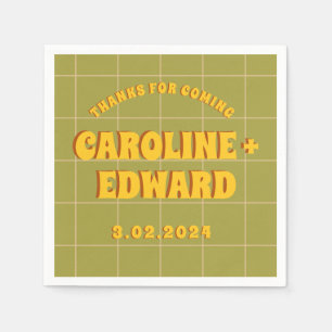 Groovy vet groen geel rood funky servet