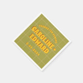 Groovy vet groen geel rood funky servet (Hoek)