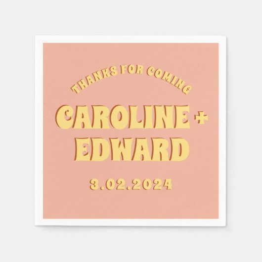 Groovy vet groen geel rood funky servet (Voorkant)