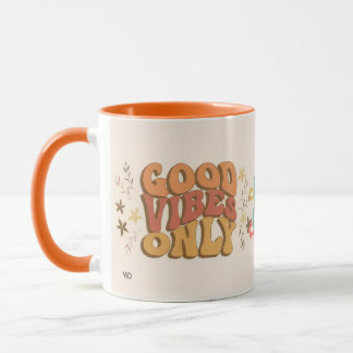 Groovy vibes and Peace Sign Design mug Mok