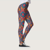Groovy Vibes Crochet Heldere Levendige Kleuren Boh Leggings (Rechts)