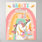 Groovy Vibes only Roller Schaats Skating Retro Poster (Voorkant)