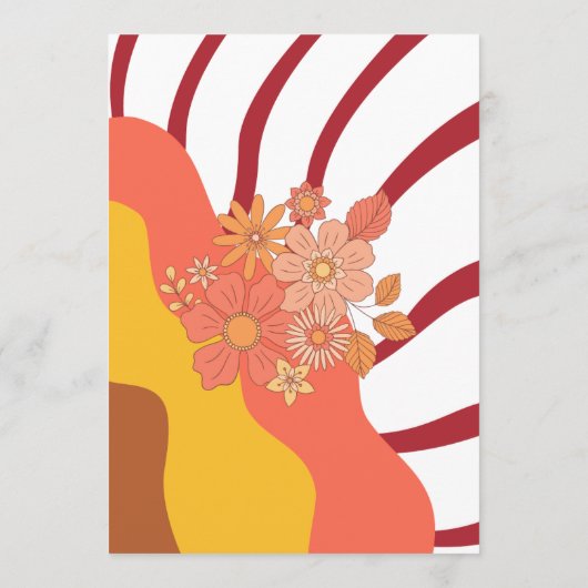 Groovy Vibes Retro bruiloft Programmakaart (Achterkant)