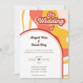 Groovy Vibes Retro bruiloft Save The Date (Voorkant)