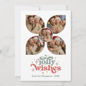 Groovy Vibes Retro Foto Collage Kerstmis Feestdagenkaart (Voorkant)