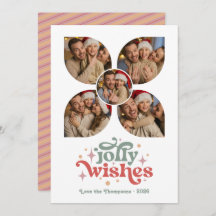 Groovy Vibes Retro Foto Collage Kerstmis