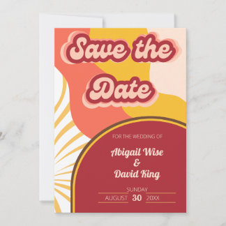 Groovy Vibes Retro Wedding Save the Date