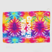 Groovy Vibes Tie Dye  Golfhanddoek (Horizontaal)