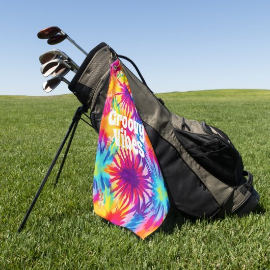 Groovy Vibes Tie Dye  Golfhanddoek (Groen)
