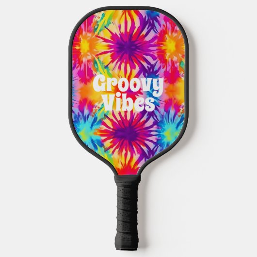 Groovy Vibes Tie Dye  Pickleball Paddle (Achterkant)