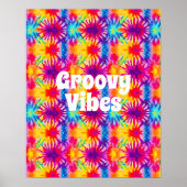 Groovy Vibes Tie Dye Poster (Voorkant)