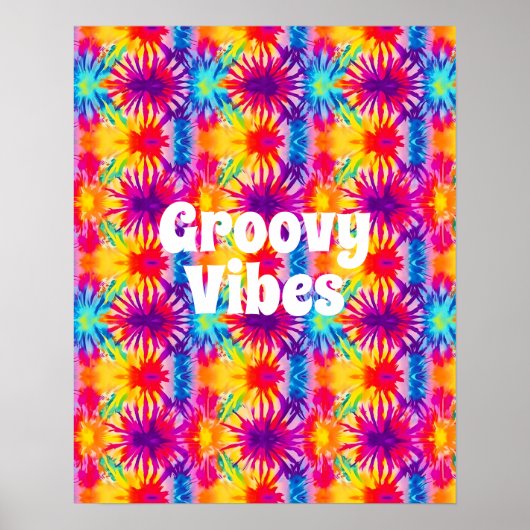 Groovy Vibes Tie Dye Poster (Voorkant)
