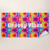 Groovy Vibes Tie Dye Strandlaken (Voorkant)
