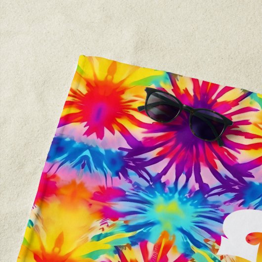 Groovy Vibes Tie Dye Strandlaken (In situ)