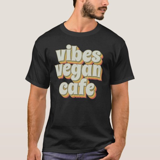 Groovy Vibes Vegan Café T-shirt (Voorkant)