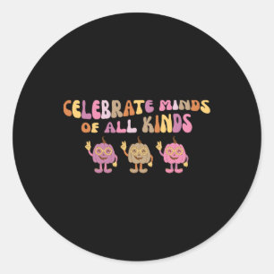 Groovy vieren geesten van alle soorten pompoen sne ronde sticker