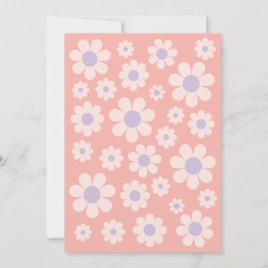 Groovy Vijf Retro Regenboog Bloemen Verjaardagsfee Kaart (Achterkant)