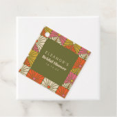 Groovy Vintage Groen Bloem Bruidsfeest Aangepast Bedankjes Labels (In situ)