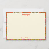 Groovy Vintage Oranje Bruiloftsshower Naam Bedankkaart (Voorkant)