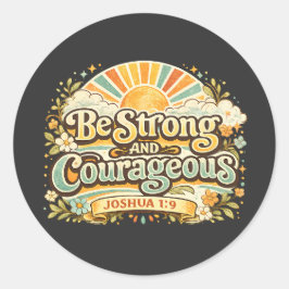 Groovy Vintage Sunshine Faith Kunst voor Journalin Ronde Sticker