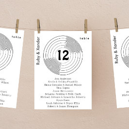 Groovy Vinyl Record Individuele Tafel Zitplaatsen Kaart