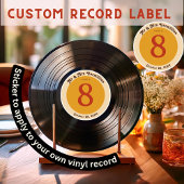 Groovy Vinyl Record Label Sticker voor Tafelnummer