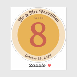 Groovy Vinyl Record Label Sticker voor Tafelnummer