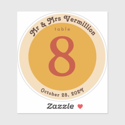 Groovy Vinyl Record Label Sticker voor Tafelnummer (Vel)