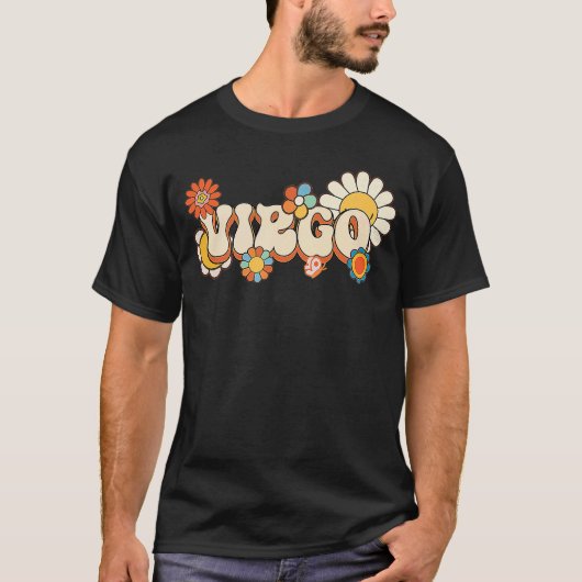 Groovy Virgo August jarig astrologie Z T-shirt (Voorkant)